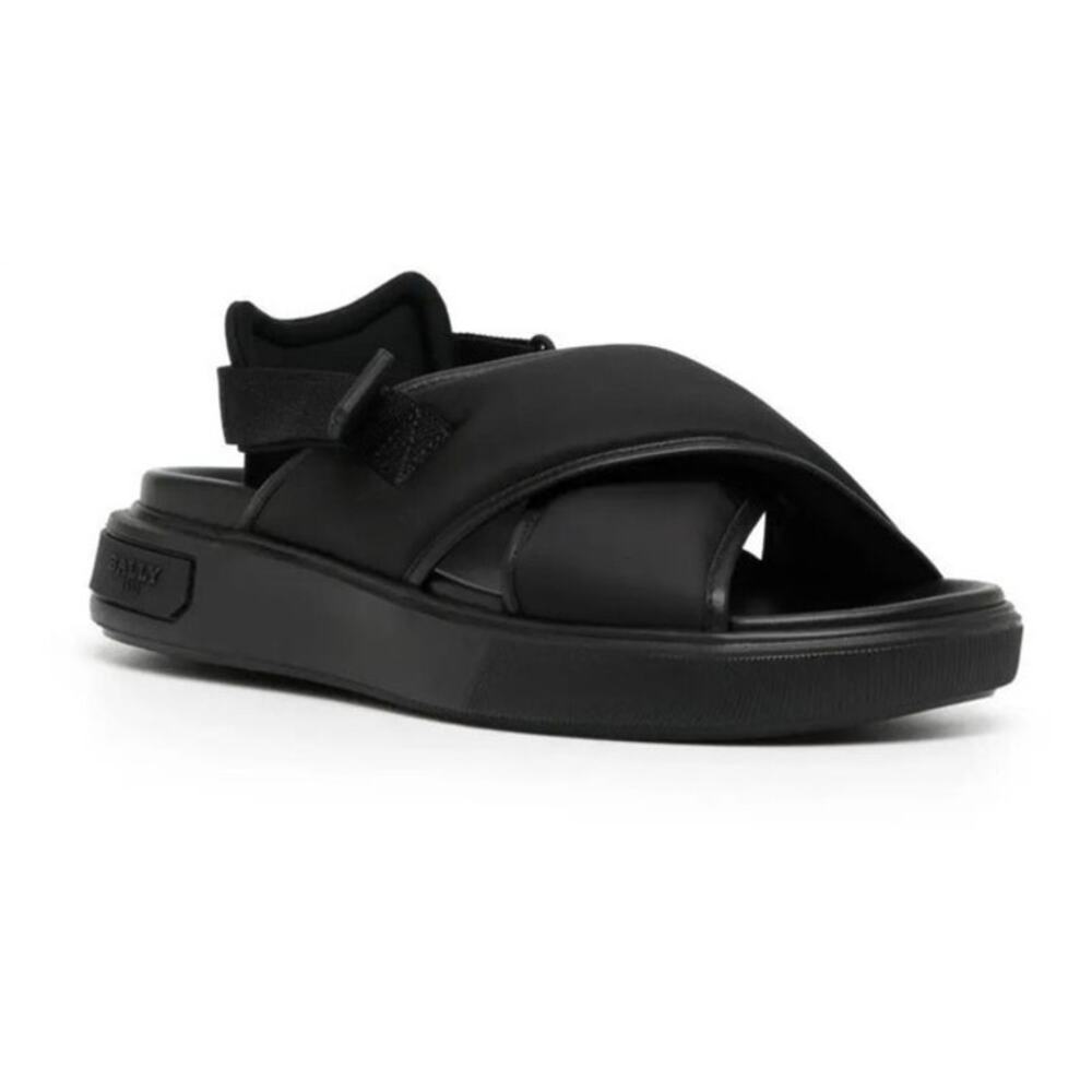 Bally Jodye Flat Sandals Womens 10.5 D Nylon Cross Strap Minimalist Designer